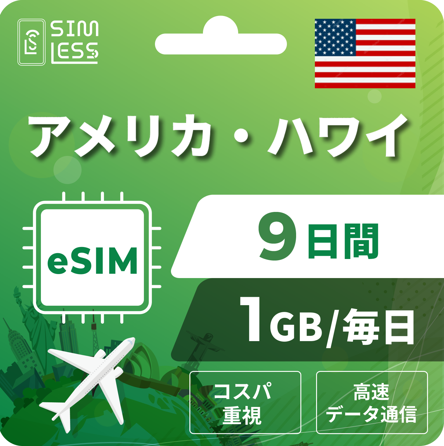アメリカ eSIM