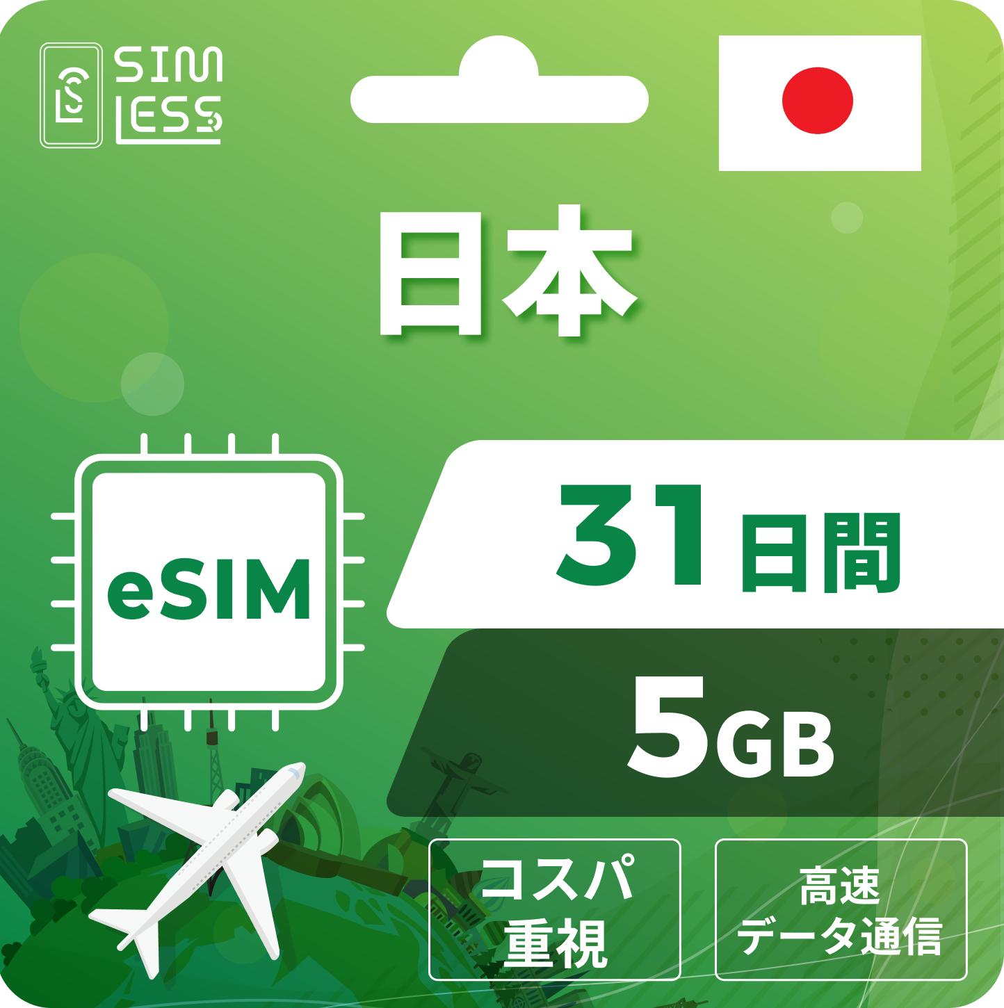 日本eSIM｜ドコモ回線 チャージ可能